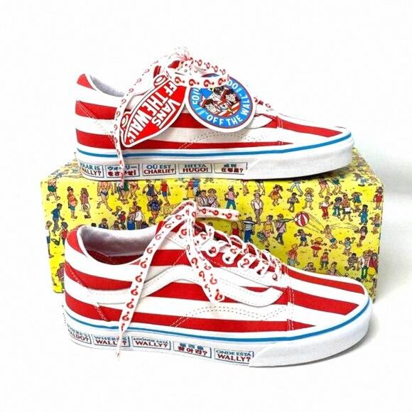 💖MEGA SALE💖VANS x Where's Waldo Red White Old VN0A3WKT3UV Women's Low Skool - Picture 15 of 15